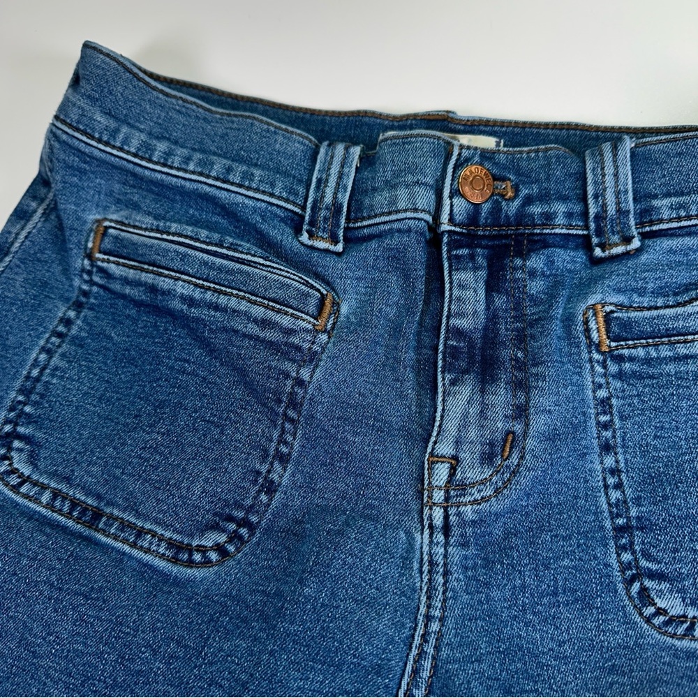Madewell kick out jeans mid rise stretch denim patch pockets 29P - Picture 5 of 9
